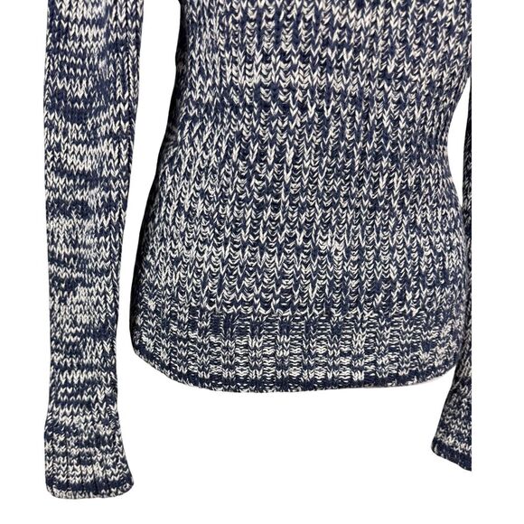 Guess‎ Women’s Sweater Marled Cowl Neck Chunky Cable Knit Small Navy/White New - Picture 9 of 9